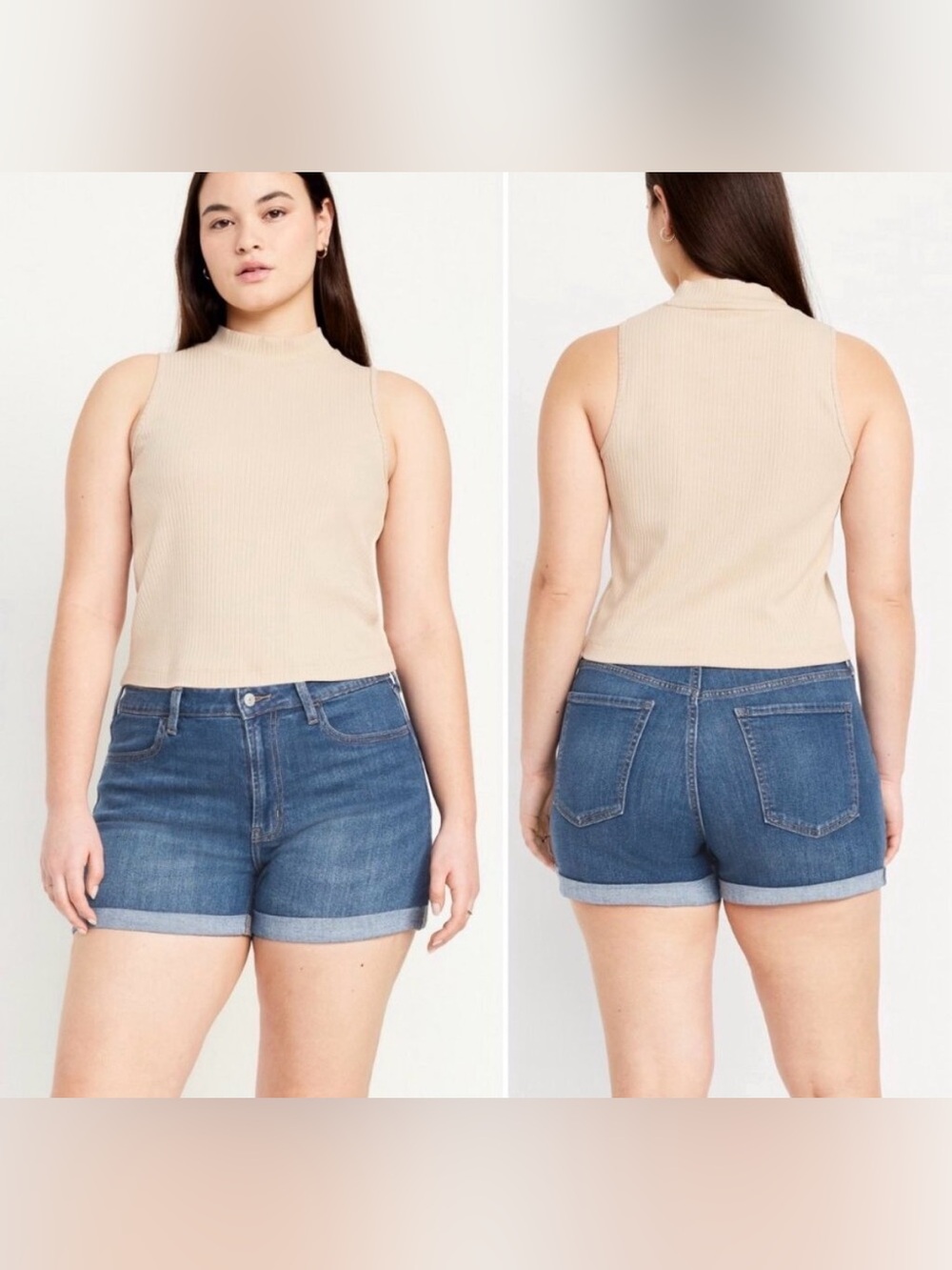 Old Navy High-Rise WOW Blue Jean Shorts Cuffed Women’s Plus Size 16 Summer Denim